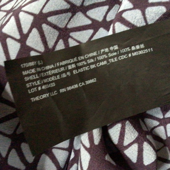 Theory Silk Blue Camisole Smocked Back Blouse, Large - Picture 6 of 8